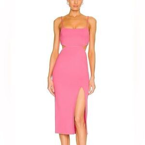 h:ours Haydon midi dress in pink size small BNWT